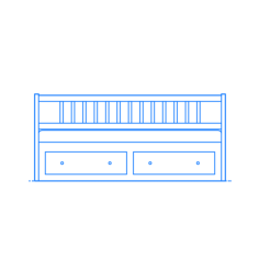 Furniture Daybed Ikea Hemnes Daybed 2 Drawers Vinyl Svg File, Free Vectors File